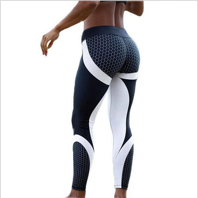 Women Push Up Honeycomb Printed Yoga Pants